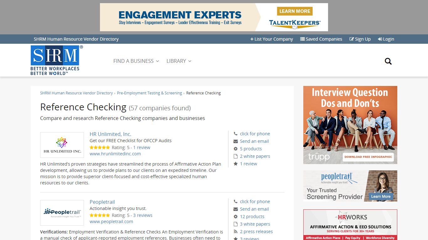 Reference Checking (57 companies found) - SHRM